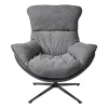 Купить Кресло HUG тёмно-серый, экокожа, шенилл по низкой цене