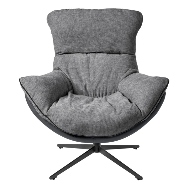 Купить Кресло HUG тёмно-серый, экокожа, шенилл по низкой цене