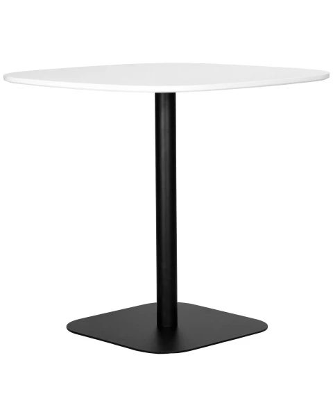 Купить Стол обеденный DOBRIN OTIS, белая столешница, черное основание по низкой цене