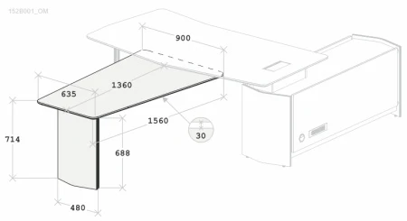 Купить Брифинг-приставка Апекс 1560х900х714 Орех Монтана по низкой цене