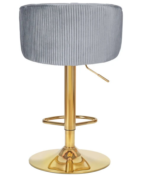 Стул барный DOBRIN DARCY GOLD, серый велюр (1922-19) для кафе, ресторанов и кухни