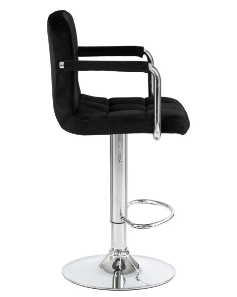 Купить Набор 2 шт Стул барный DOBRIN KRUGER ARM, черный велюр (MJ9-101) по низкой цене