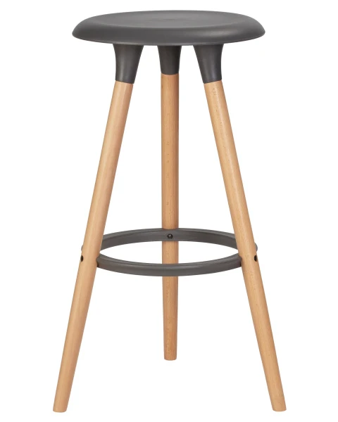 Купить Набор 4 шт Табурет барный DOBRIN ROYCE, ножки светлый бук, цвет темно-серый (GR-04) по низкой цене