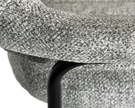 Купить Стул барный DOBRIN CHARLY BLACK, светло-серый твид (LEO04) по выгодной цене для кафе, ресторанов и кухни