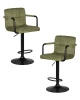 Набор 2 шт Стул барный DOBRIN KRUGER ARM BLACK, зеленый вельвет (LAR-E2041-7)