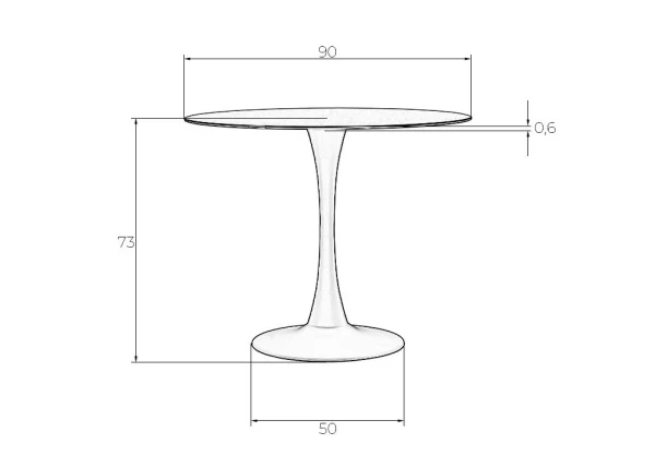 Купить Стол обеденный MIA, белая столешница, белое основание по низкой цене