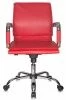 Кресла руководителя - Кресло руководителя Бюрократ Ch-993-Low красный эко.кожа низк.спин. крестовина металл хром