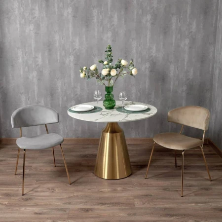 Купить Стул Elle латте с золотыми ножками по низкой цене