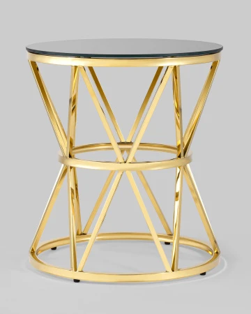 Купить Журнальный стол 50*50 ВИВА золото стекло черное по низкой цене