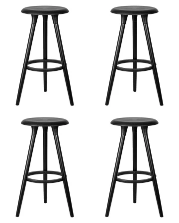 Набор 4 шт Стул барный DOBRIN ROYCE BLACK, чёрный (B-03)