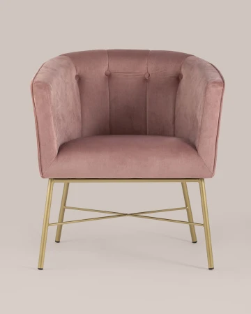 Купить Кресло Шале велюр розовый по низкой цене