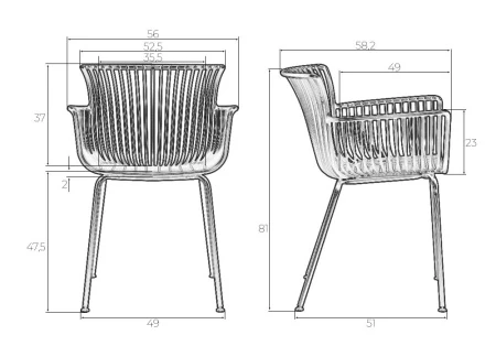Купить Стул обеденный DOBRIN ROSS, темно-серый (GR-04) без подушки в интернет-магазине КупиКресла.ру
