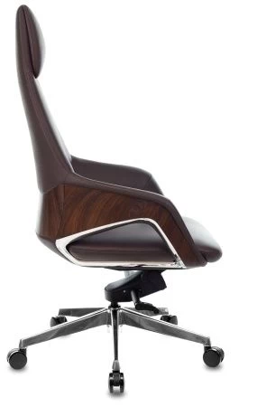 Кресла руководителя - Кресло руководителя Бюрократ _DAO-2 коричневый кожа с подголов. крестовина алюминий