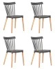 Набор 4 шт Стул обеденный DOBRIN THEO, ножки светлый бук, цвет темно-серый (GR-04)