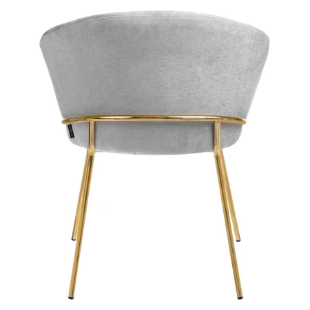 Купить Стул-полукресло Martin серый шенилл, золотые ножки по низкой цене