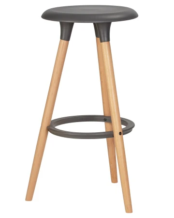 Купить Табурет барный DOBRIN ROYCE, ножки светлый бук, цвет темно-серый (GR-04) по выгодной цене для кафе, ресторанов и кухни