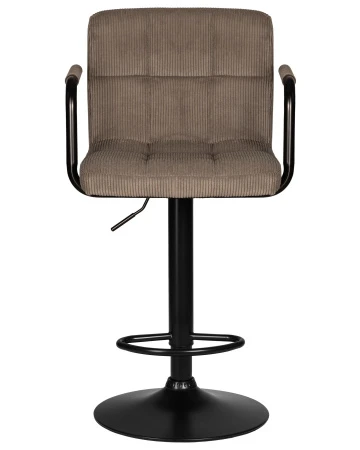 Купить Стул барный DOBRIN KRUGER ARM BLACK, какао вельвет (LAR-E2041-05) по выгодной цене для кафе, ресторанов и кухни