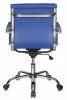 Кресла руководителя - Кресло руководителя Бюрократ CH-993-Low синий эко.кожа низк.спин. крестовина металл хром