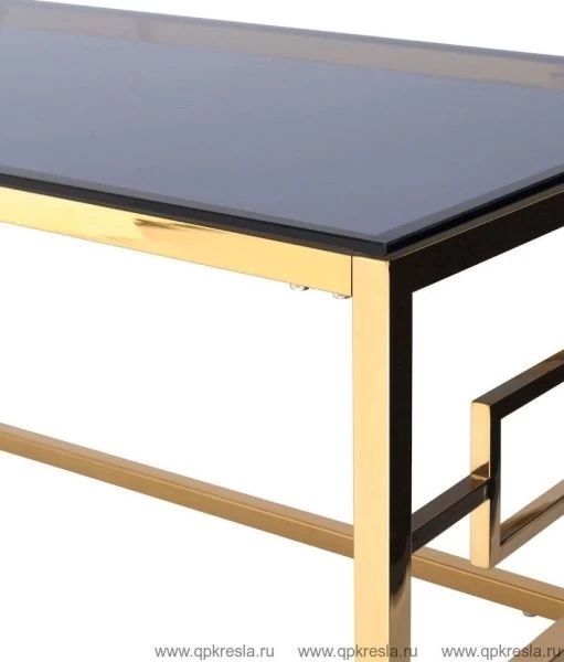 Журнальный стол 120*60 БРУКЛИН золото стекло smoke