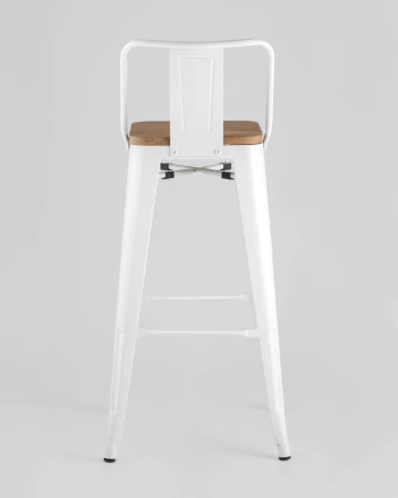 Купить Стул барный TOLIX WOOD со спинкой белый глянцевый по выгодной цене для кафе, ресторанов и кухни