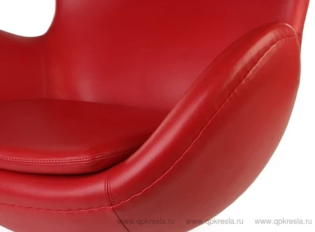 Кресло Arne Jacobsen Style Egg Chair красное нат.кожа