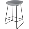 Купить Стул полубарный Neo серый с чёрными ножками по выгодной цене для кафе, ресторанов и кухни