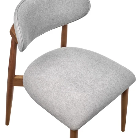Купить Стул Lucas 3 серый букле с ножками цвета орех по низкой цене