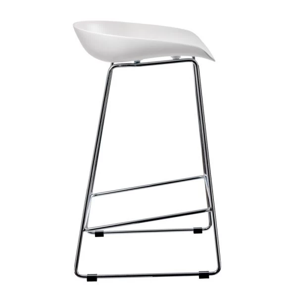 Стул полубарный Neo белый с хромированными ножками для кафе, ресторанов и кухни
