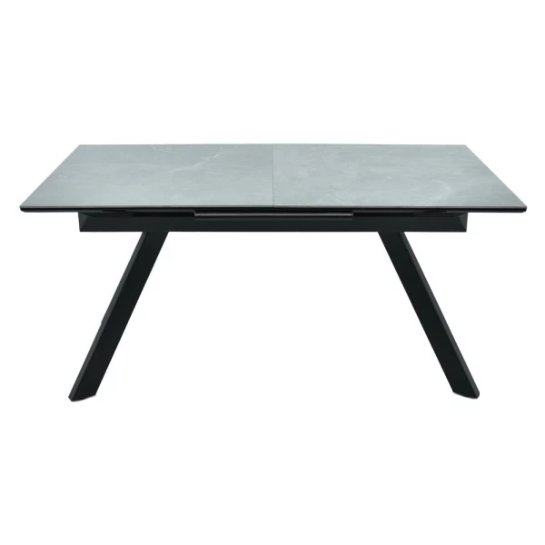 Купить Стол Adam раскладной 140-190x90x75см, серый мрамор, чёрный по низкой цене