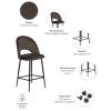 Купить Стул полубарный Leo кофейный по выгодной цене для кафе, ресторанов и кухни