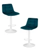 Набор 2 шт Стул барный DOBRIN TAILOR WHITE, морской волны велюр (MJ9-99)