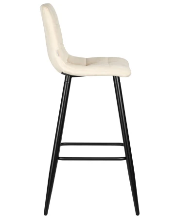 Купить Набор 2 шт Стул барный DOBRIN NICOLE, черные матовые ножки, кремовый велюр (108-113) в интернет-магазине КупиКресла.ру
