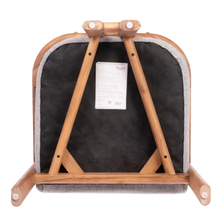 Купить Стул Rich рогожка бежево-голубая с ножками цвета орех по низкой цене