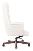 Кресла руководителя - Кресло руководителя Бюрократ _DUKE белый кожа крестовина металл/дерево