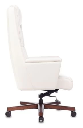 Кресла руководителя - Кресло руководителя Бюрократ _DUKE белый кожа крестовина металл/дерево