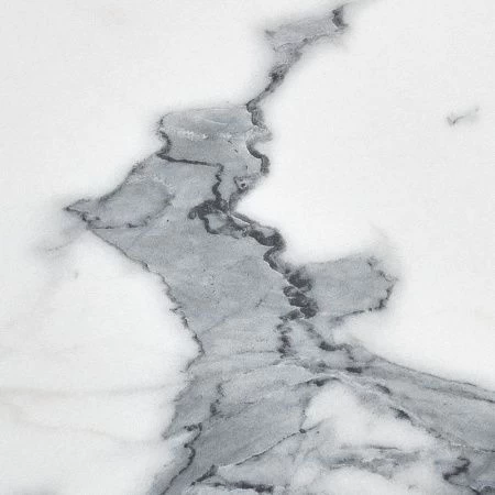 Купить Стол Rudolf круглый раскладной 100-130x100x75см, белый мрамор, чёрный по низкой цене