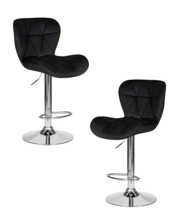 Набор 2 шт Стул барный DOBRIN BARNY, черный велюр (MJ9-101)