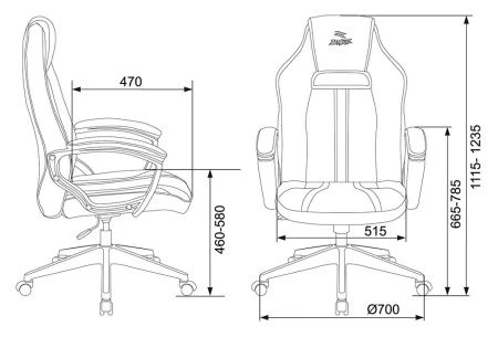 Кресла для геймеров - Кресло игровое Zombie A3 черный/белый искусственная кожа крестовина пластик