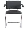 Офисный стул SYLWIA ARM (Сильвия арм) хром Nowystyl (Искусственная кожа V 14 черный) для посетителей и сотрудников фото