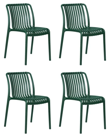 Набор 4 шт Стул обеденный DOBRIN WALTER, темно-зеленый