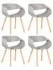 Набор 4 шт Стул обеденный DOBRIN ALIEN, ножки светлый бук, цвет светло-серый (GR-01)