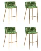 Набор 4 шт Стул барный DOBRIN EMMA GOLD, зеленый велюр (VF-08)