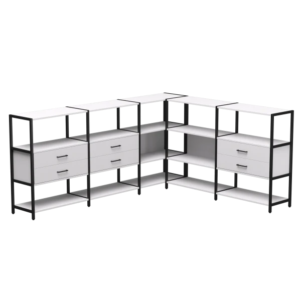 Купить Набор стеллажных систем №15 Everprof EVO (ЭВО) 2440x2020x1120 Белый/Черный по низкой цене