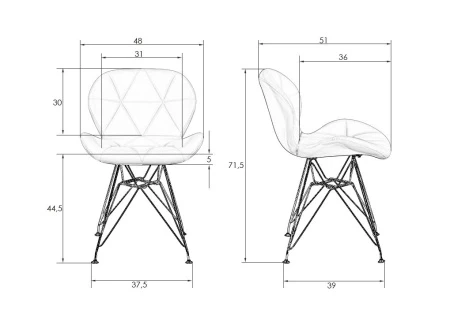 Купить Стул обеденный DOBRIN BUTTERFLY CHROME, ножки хром, цвет кремовый по низкой цене