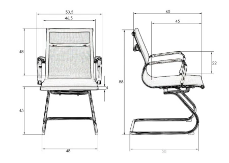 Конференц кресла - Офисное кресло для посетителей DOBRIN CODY MESH, серый