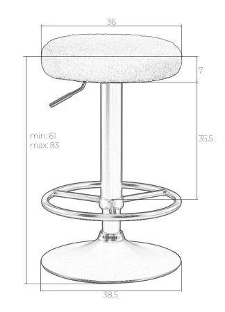 Купить Набор 2 шт Табурет барный DOBRIN TEDDY BLACK, белый букле (13) в интернет-магазине КупиКресла.ру