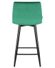 Купить Стул полубарный DOBRIN OLIVIA, черные матовые ножки, зелёный велюр (108-64) по выгодной цене для кафе, ресторанов и кухни