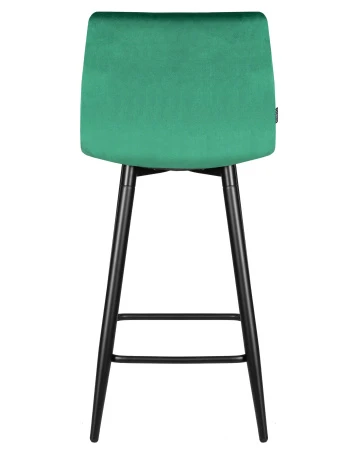 Купить Стул полубарный DOBRIN OLIVIA, черные матовые ножки, зелёный велюр (108-64) по выгодной цене для кафе, ресторанов и кухни