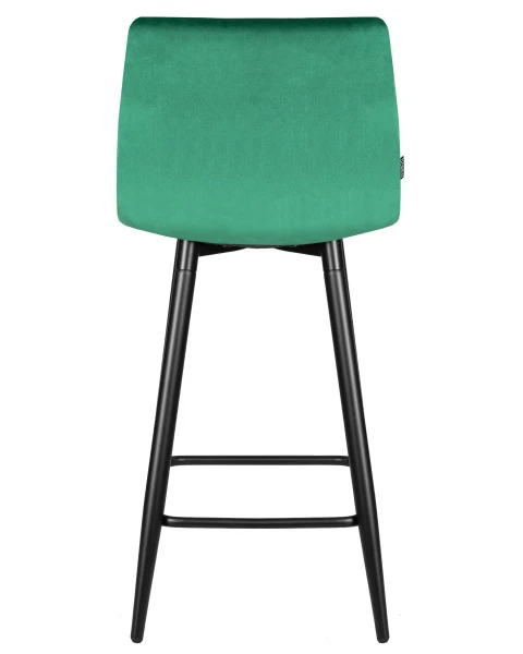 Стул полубарный DOBRIN OLIVIA, черные матовые ножки, зелёный велюр (108-64) для кафе, ресторанов и кухни