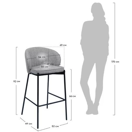 Купить Стул полубарный Milan латте по выгодной цене для кафе, ресторанов и кухни